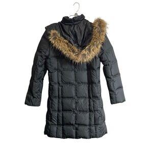 Weatherproof Parka Coat Womens Small Black Down Faux Fur Hood Long Winter Warm